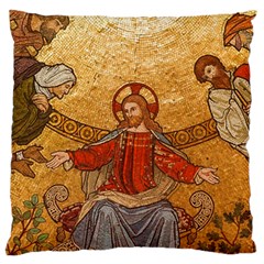 Gold Jesus Large Flano Cushion Case (two Sides) by boho