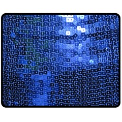 Blue Sequins Double Sided Fleece Blanket (medium)  by boho