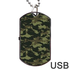Camo Pattern Dog Tag Usb Flash (one Side) by Simbadda
