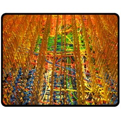 Circuit Board Pattern Double Sided Fleece Blanket (medium)  by Simbadda