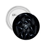 Fractal Disk Texture Black White Spiral Circle Abstract Tech Technologic 2.25  Buttons Front