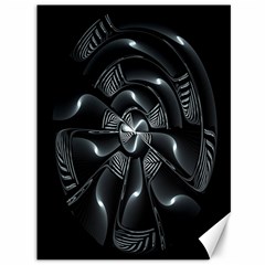 Fractal Disk Texture Black White Spiral Circle Abstract Tech Technologic Canvas 36  X 48   by Simbadda