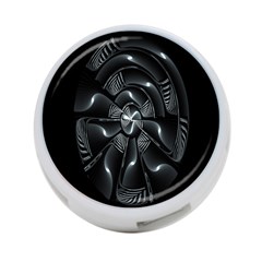 Fractal Disk Texture Black White Spiral Circle Abstract Tech Technologic 4-port Usb Hub (two Sides)  by Simbadda