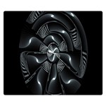 Fractal Disk Texture Black White Spiral Circle Abstract Tech Technologic Double Sided Flano Blanket (Small)  50 x40  Blanket Front