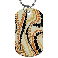 Polka Dot Texture Fabric 70s Orange Swirl Cloth Pattern Dog Tag (two Sides) by Simbadda
