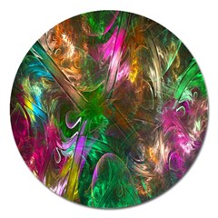Fractal Texture Abstract Messy Light Color Swirl Bright Magnet 5  (round) by Simbadda