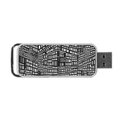 Recursive Subdivision Between 5 Source Lines Screen Black Portable Usb Flash (two Sides) by Simbadda