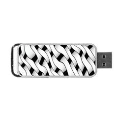 Black And White Pattern Portable Usb Flash (two Sides) by Simbadda