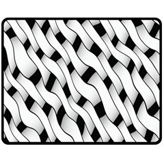 Black And White Pattern Double Sided Fleece Blanket (medium)  by Simbadda
