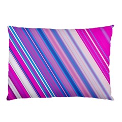 Line Obliquely Pink Pillow Case (two Sides) by Simbadda