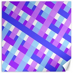 Geometric Plaid Gingham Diagonal Canvas 20  X 20   by Simbadda