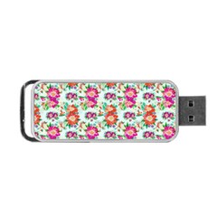 Floral Flower Pattern Seamless Portable Usb Flash (one Side) by Simbadda