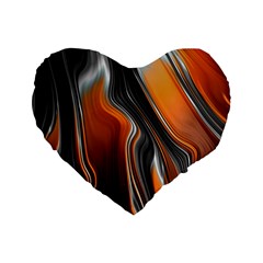 Fractal Structure Mathematics Standard 16  Premium Flano Heart Shape Cushions by Simbadda