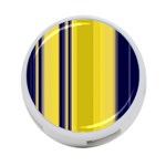 Yellow Blue Background Stripes 4-Port USB Hub (One Side) Front