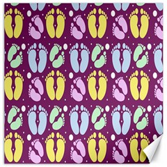 Baby Feet Patterned Backing Paper Pattern Canvas 20  X 20   by Simbadda