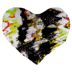Canvas Acrylic Digital Design Large 19  Premium Heart Shape Cushions by Simbadda