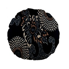 Patterns Dark Shape Surface Standard 15  Premium Round Cushions by Simbadda