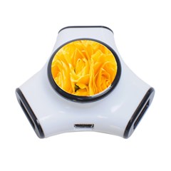 Yellow Neon Flowers 3-port Usb Hub by Simbadda