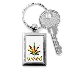 Marijuana Leaf Bright Graphic Key Chains (rectangle)  by Simbadda