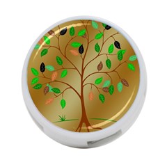 Tree Root Leaves Contour Outlines 4-port Usb Hub (one Side) by Simbadda
