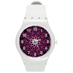 Cool Fractal Round Plastic Sport Watch (m) by Simbadda