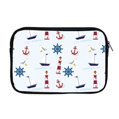 Seaside Nautical Themed Pattern Seamless Wallpaper Background Apple Macbook Pro 17  Zipper Case by Simbadda