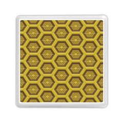 Golden 3d Hexagon Background Memory Card Reader (square)  by Amaryn4rt