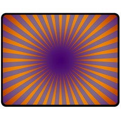 Retro Circle Lines Rays Orange Fleece Blanket (medium)  by Amaryn4rt