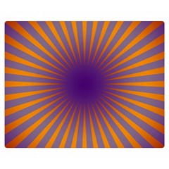 Retro Circle Lines Rays Orange Double Sided Flano Blanket (medium)  by Amaryn4rt