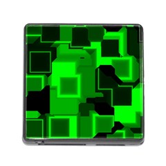 Green Cyber Glow Pattern Memory Card Reader (square) by Simbadda