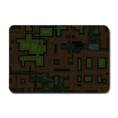 Circuit Board A Completely Seamless Background Design Small Doormat  by Simbadda