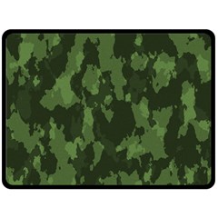 Camouflage Green Army Texture Double Sided Fleece Blanket (large)  by Simbadda