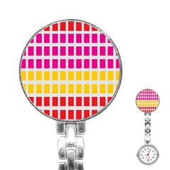 Squares Pattern Background Colorful Squares Wallpaper Stainless Steel Nurses Watch by Simbadda