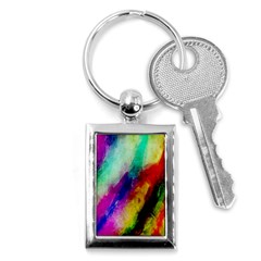 Colorful Abstract Paint Splats Background Key Chains (rectangle)  by Simbadda