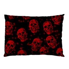 Sparkling Glitter Skulls Red Pillow Case by ImpressiveMoments