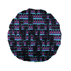 Techno Fractal Wallpaper Standard 15  Premium Round Cushions by Simbadda