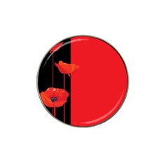 Flower Floral Red Back Sakura Hat Clip Ball Marker (4 Pack) by Mariart