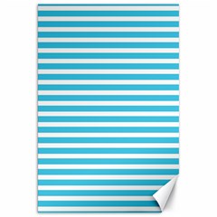 Horizontal Stripes Blue Canvas 20  X 30   by Mariart