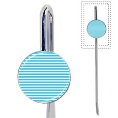 Horizontal Stripes Blue Book Mark by Mariart