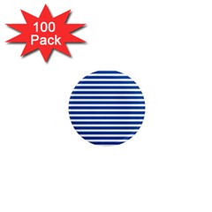 Horizontal Stripes Dark Blue 1  Mini Magnets (100 Pack)  by Mariart