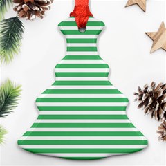 Horizontal Stripes Green Christmas Tree Ornament (two Sides) by Mariart