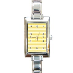 Horizontal Stripes Yellow Rectangle Italian Charm Watch by Mariart