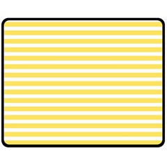 Horizontal Stripes Yellow Fleece Blanket (medium)  by Mariart