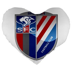 Shanghai Greenland Shenhua F C  Large 19  Premium Heart Shape Cushions by Valentinaart