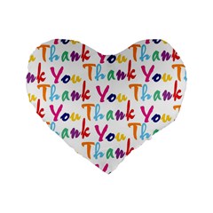 Wallpaper With The Words Thank You In Colorful Letters Standard 16  Premium Heart Shape Cushions by Simbadda