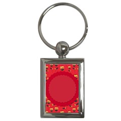 Floral Roses Pattern Background Seamless Key Chains (rectangle)  by Simbadda