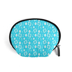 Record Blue Dj Music Note Club Accessory Pouches (small)  by Mariart