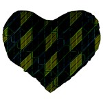 Futuristic Dark Pattern Large 19  Premium Flano Heart Shape Cushions Back