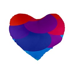 Circles Colorful Balloon Circle Purple Blue Red Orange Standard 16  Premium Heart Shape Cushions by Mariart