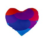Circles Colorful Balloon Circle Purple Blue Red Orange Standard 16  Premium Heart Shape Cushions Back